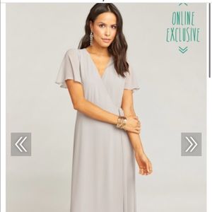 Show Me Your Mumu Noelle Wrap Dress Dove Grey